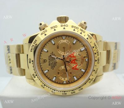 Yellow Gold Rolex Comograph Daytona 40mm Watch - Replica Watches